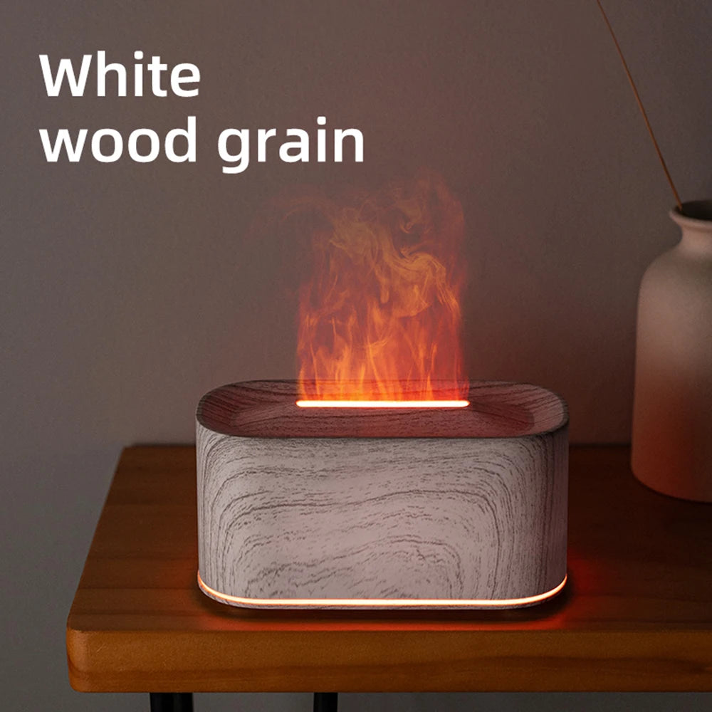 Flame Essential Oil Diffuser, Colorful Flame Diffuser Humidifier, 7 Colour Lights Noiseless Essential Oil Diffuser with Auto Off