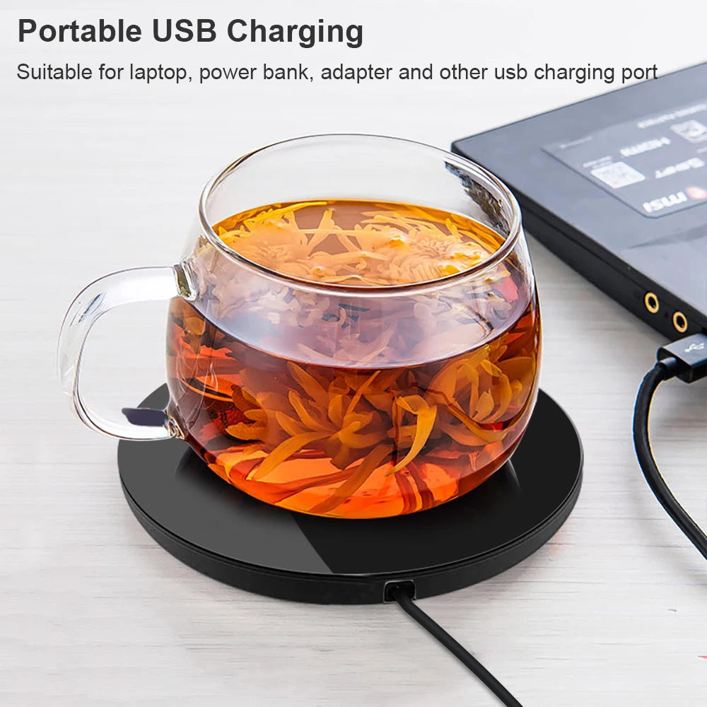Mug Warmer Electric Cup Heater USB Coffee Milk Tea Water Heating Pad Smart Thermostatic Coasters for Home Office Desk Cup Warmer