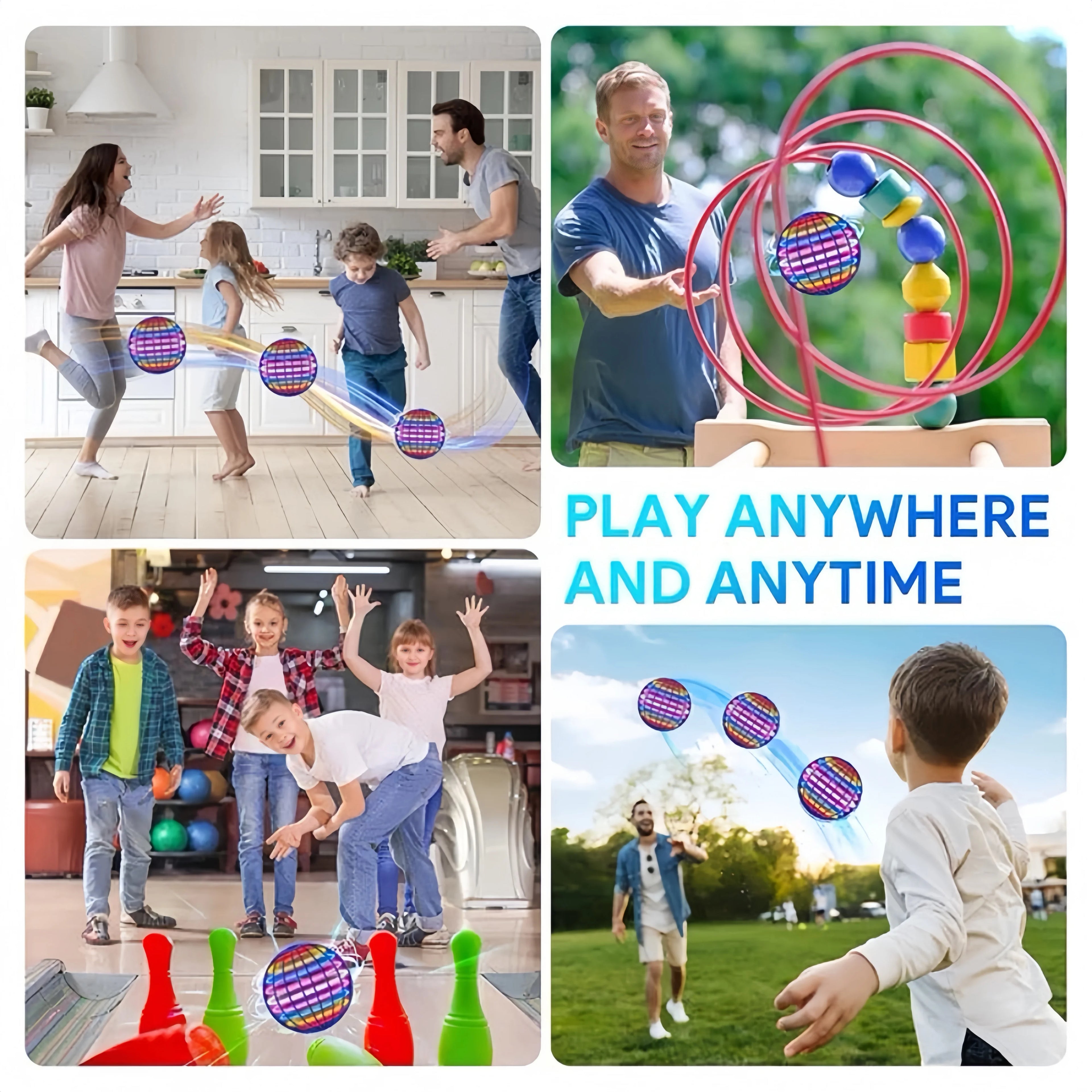 Flying Orb Boomerang Ball LED Lights Flying Spinner Drone Magic Ball Flying Ball Toy Luminous Toys Halloween Kids Birthday Gifts