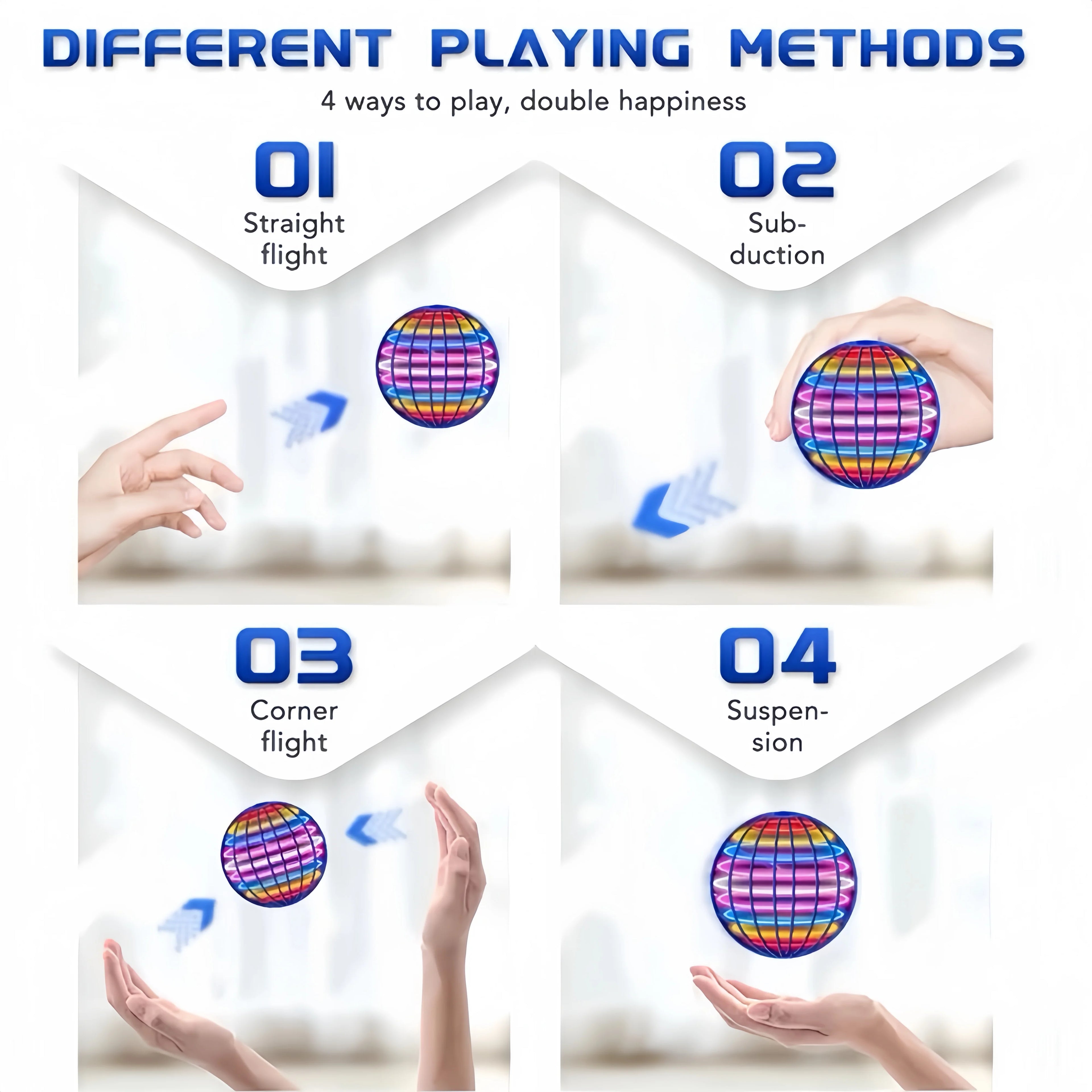Flying Orb Boomerang Ball LED Lights Flying Spinner Drone Magic Ball Flying Ball Toy Luminous Toys Halloween Kids Birthday Gifts