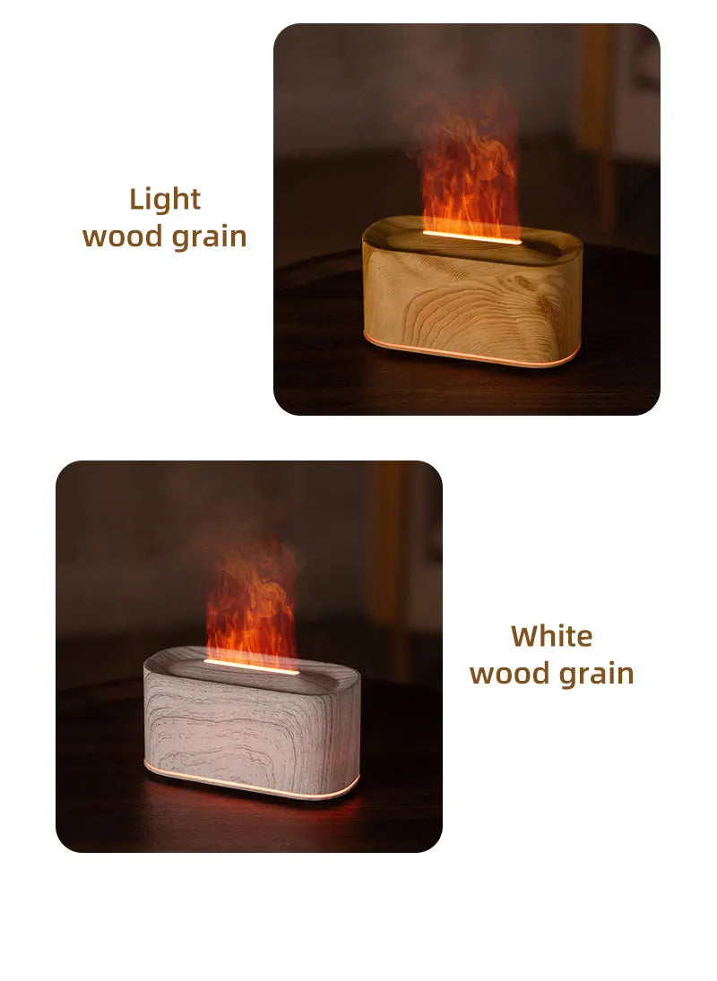Flame Essential Oil Diffuser, Colorful Flame Diffuser Humidifier, 7 Colour Lights Noiseless Essential Oil Diffuser with Auto Off