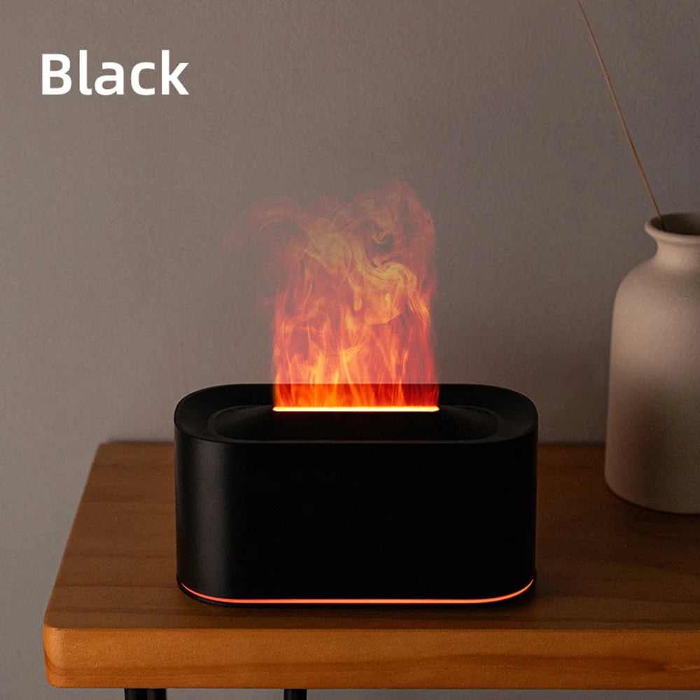Flame Essential Oil Diffuser, Colorful Flame Diffuser Humidifier, 7 Colour Lights Noiseless Essential Oil Diffuser with Auto Off
