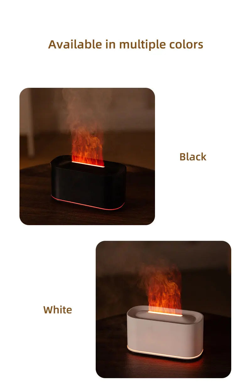 Flame Essential Oil Diffuser, Colorful Flame Diffuser Humidifier, 7 Colour Lights Noiseless Essential Oil Diffuser with Auto Off
