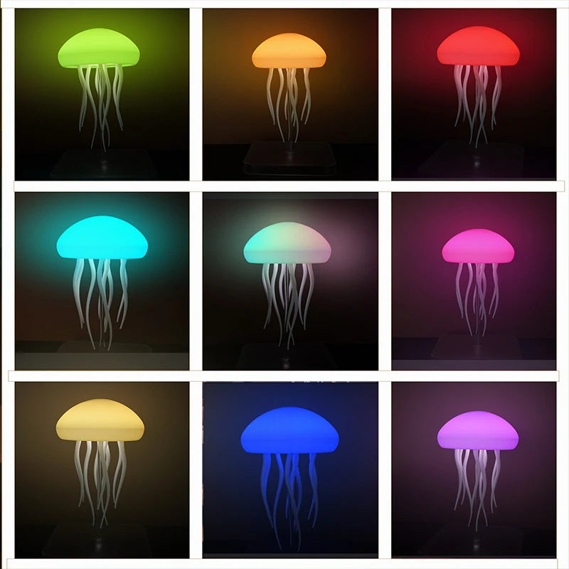Jellyfish Lamp with Colour Gradient Wireless Portable Ambient Lighting with Dancing Legs & Touch Sensor, Rechargeable Desk Lamps