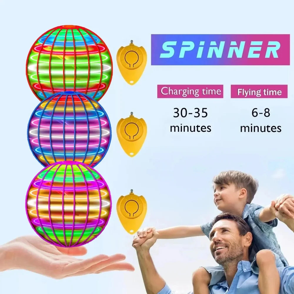 Flying Orb Boomerang Ball LED Lights Flying Spinner Drone Magic Ball Flying Ball Toy Luminous Toys Halloween Kids Birthday Gifts