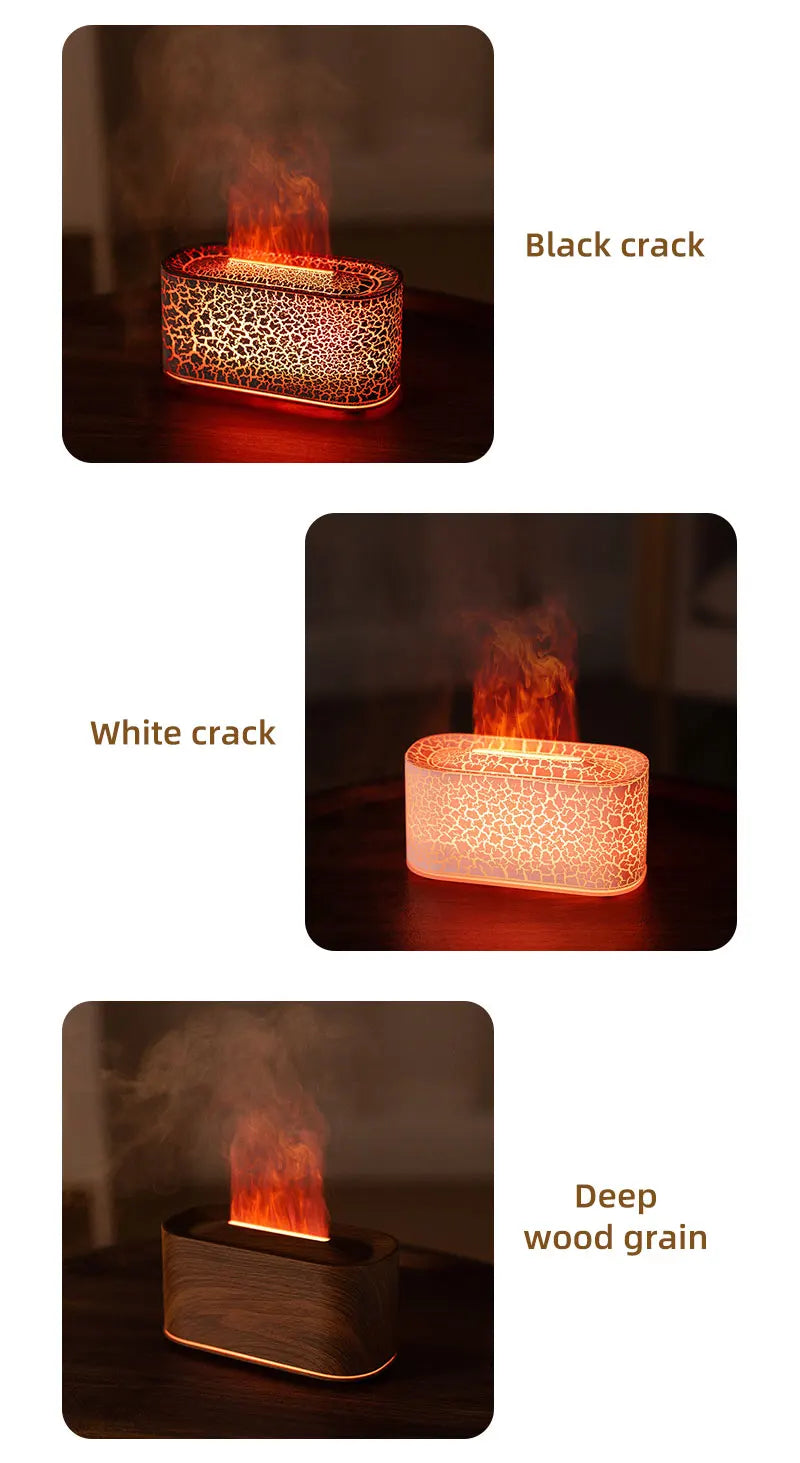 Flame Essential Oil Diffuser, Colorful Flame Diffuser Humidifier, 7 Colour Lights Noiseless Essential Oil Diffuser with Auto Off